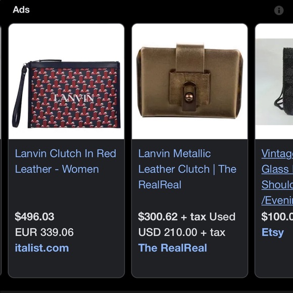 LANVIN Stamped Vintage Clutch Canvas Purse 👛 - Picture 14 of 14